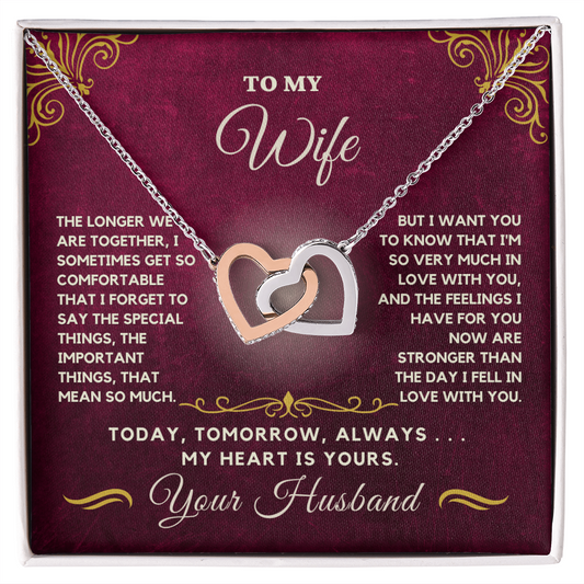 Forever Together Interlinked Hearts Necklace-Tell her you love her more today than yesterday