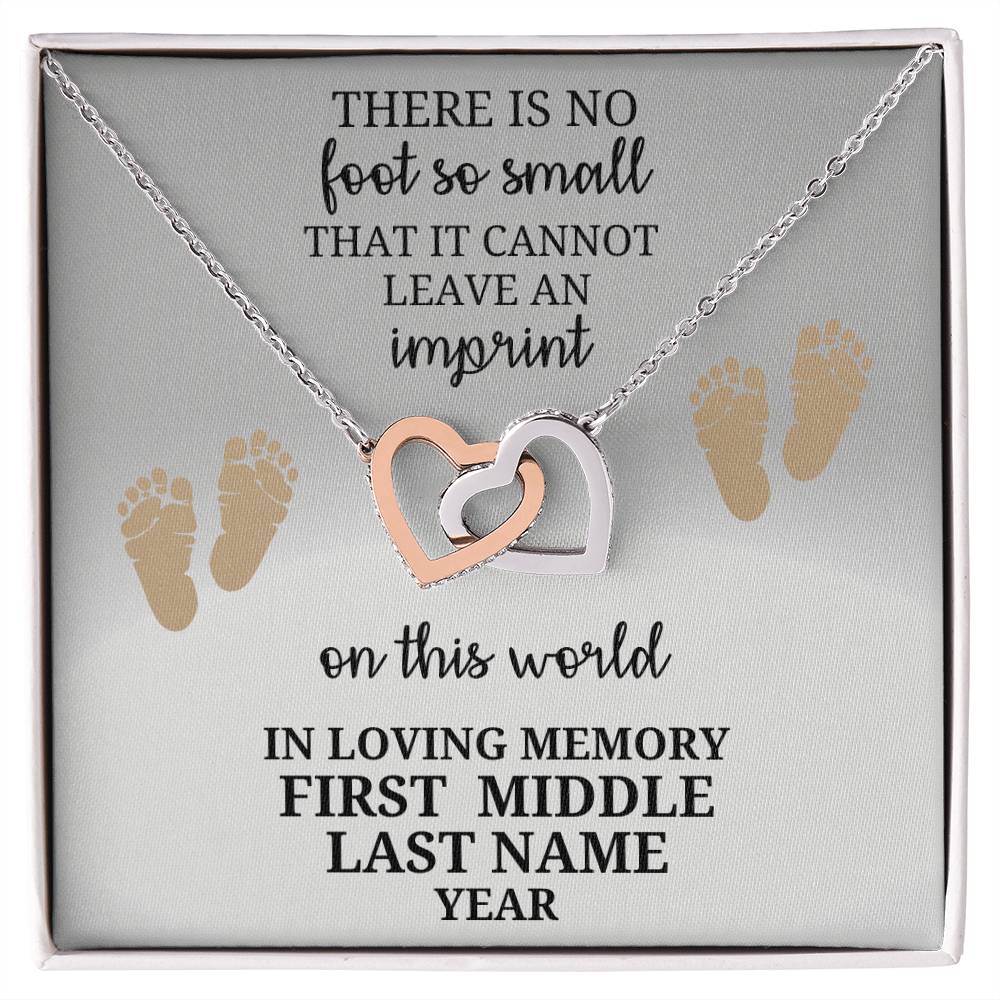 Eternally connected-interlocking hearts in memory of a cherished angel- personalized