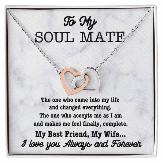 Interlocking hearts, soul mate necklace-twin flame love!