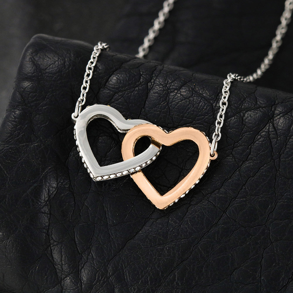 To My Military Wife Interlocking Hearts Necklace