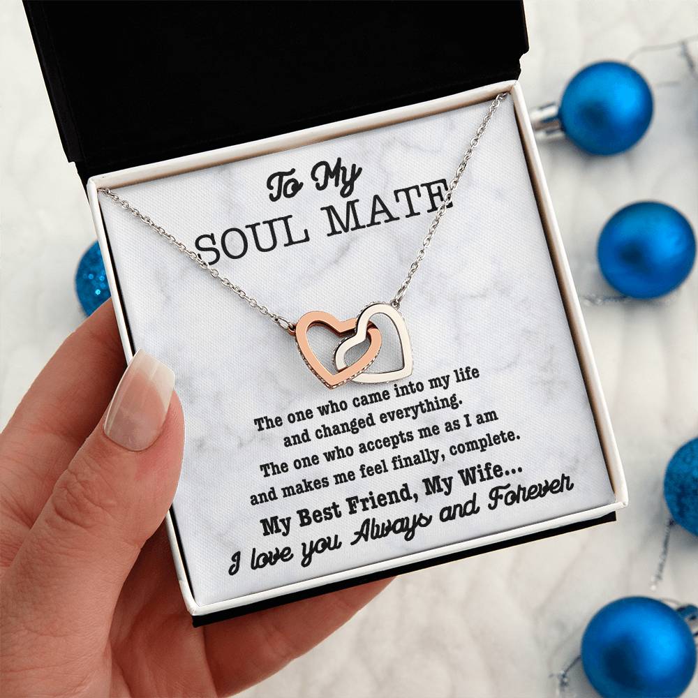 Interlocking hearts, soul mate necklace-twin flame love!