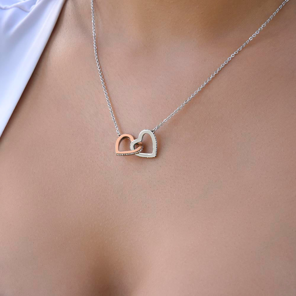 To My Military Wife Interlocking Hearts Necklace