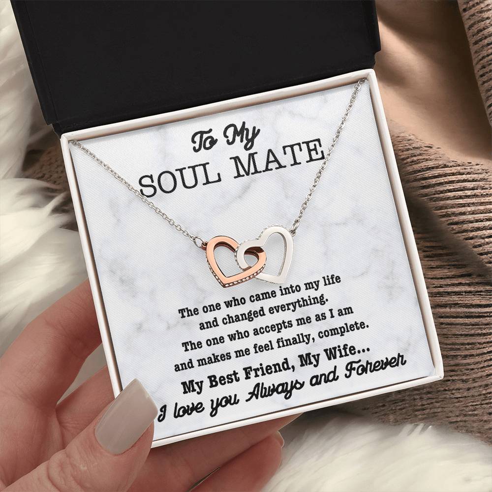 Interlocking hearts, soul mate necklace-twin flame love!