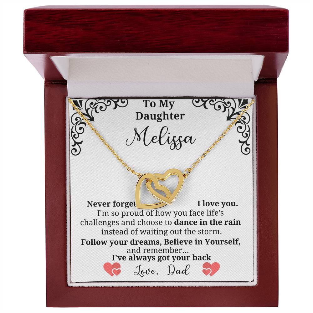 Sweet sentimental  heart necklace with personalized message card  for your daughter