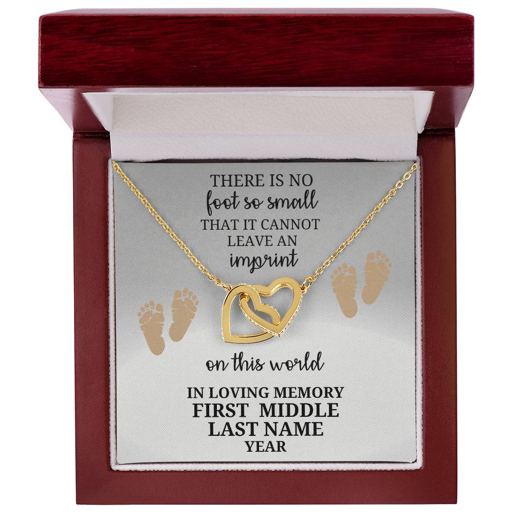 Eternally connected-interlocking hearts in memory of a cherished angel- personalized