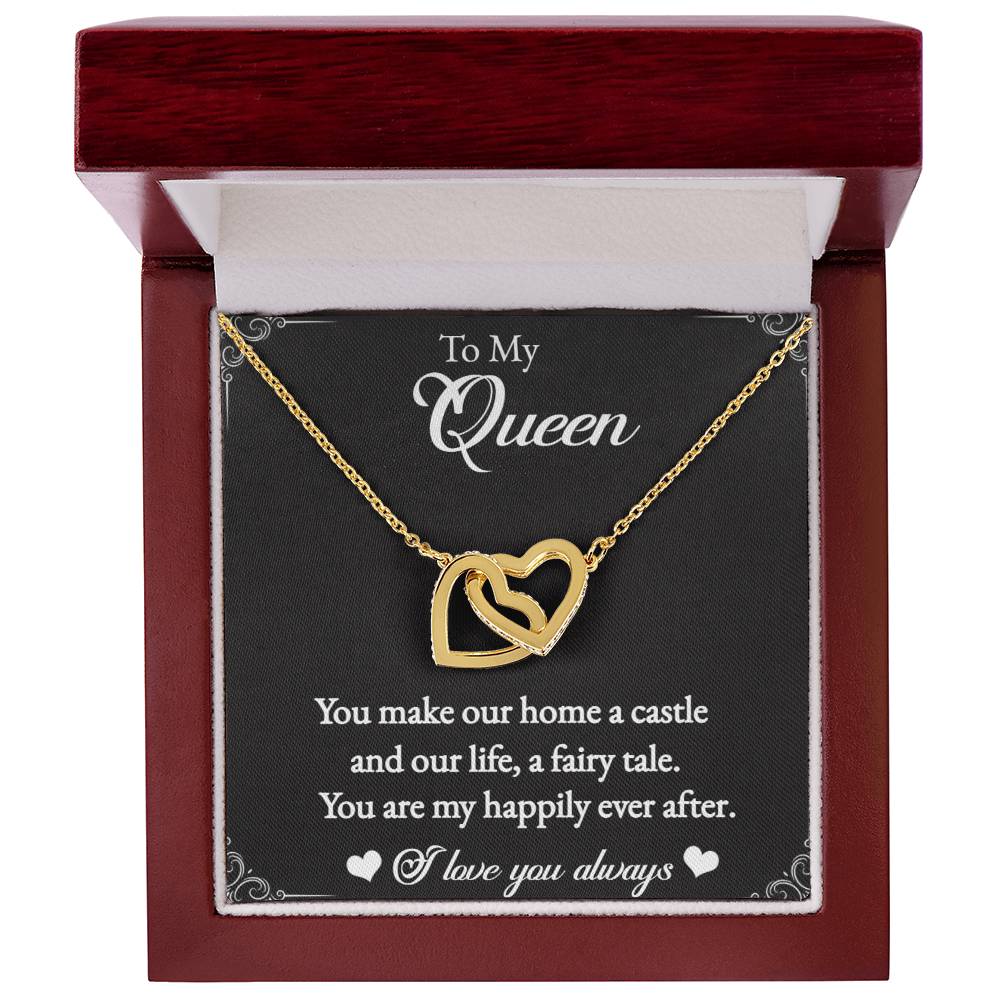 To My Queen-Interlocking Heart Necklace for the Queen of your castle