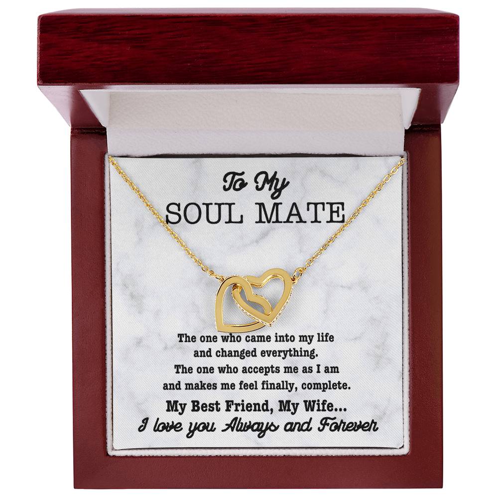 Interlocking hearts, soul mate necklace-twin flame love!