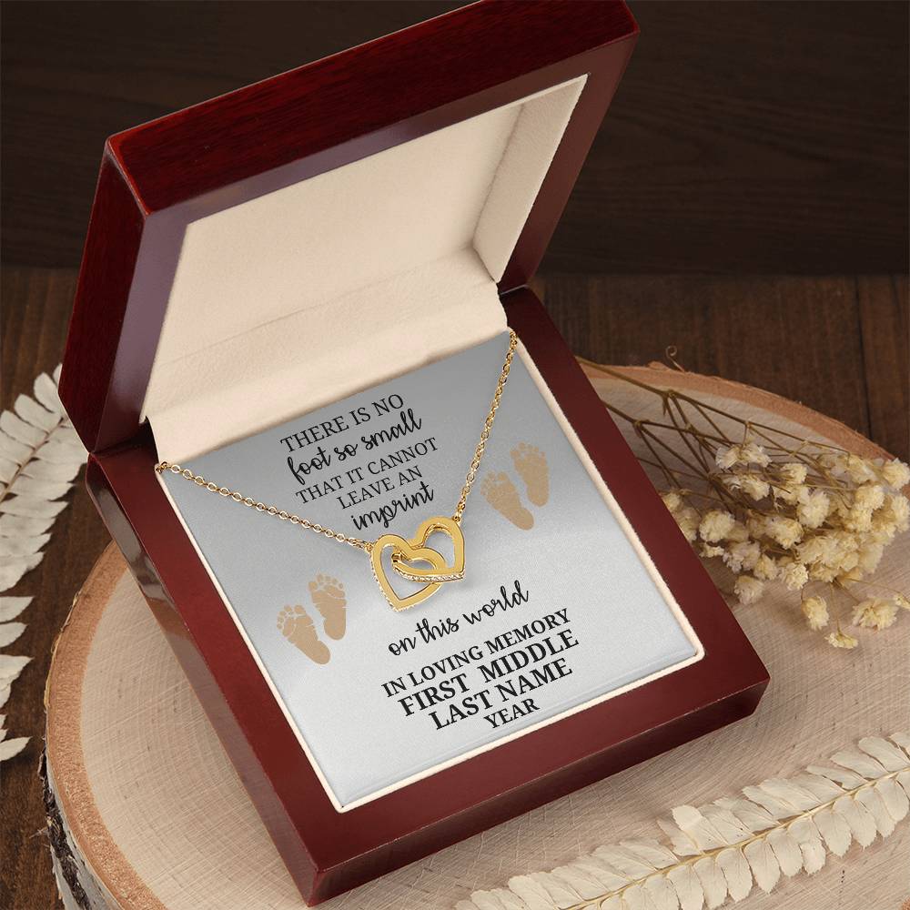 Eternally connected-interlocking hearts in memory of a cherished angel- personalized