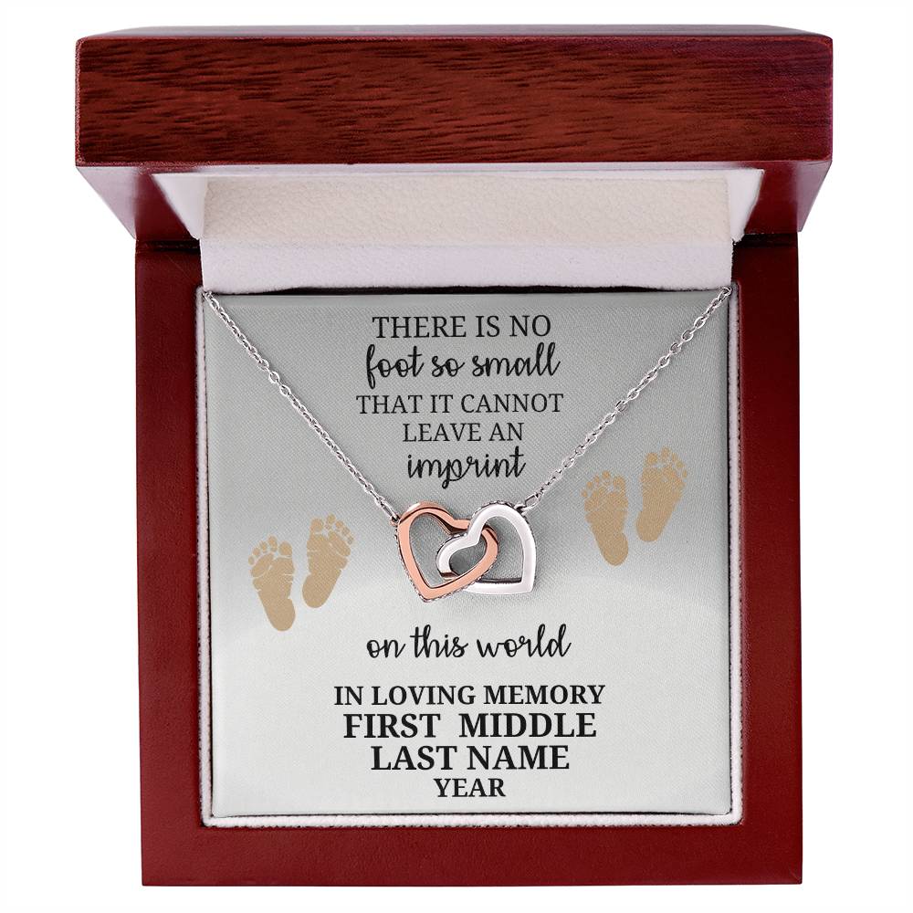 Eternally connected-interlocking hearts in memory of a cherished angel- personalized