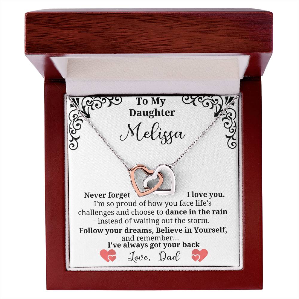 Sweet sentimental  heart necklace with personalized message card  for your daughter