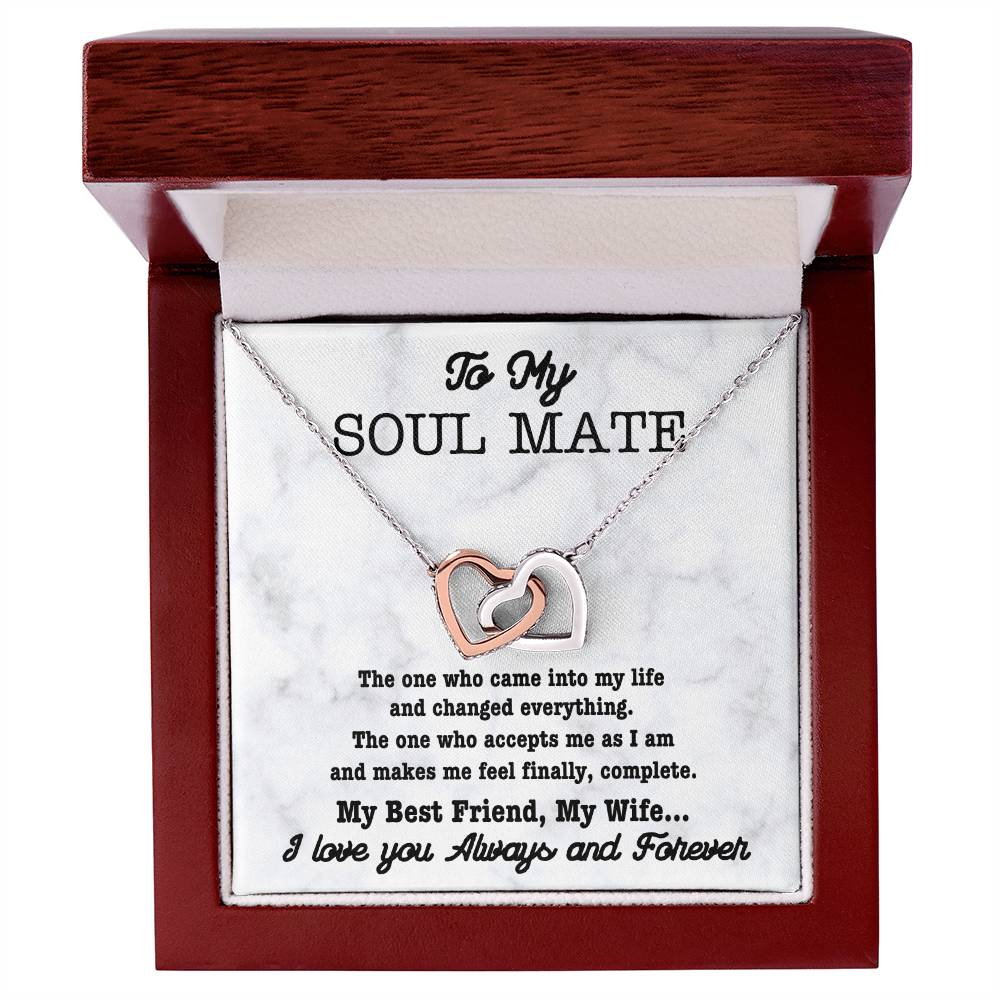 Interlocking hearts, soul mate necklace-twin flame love!