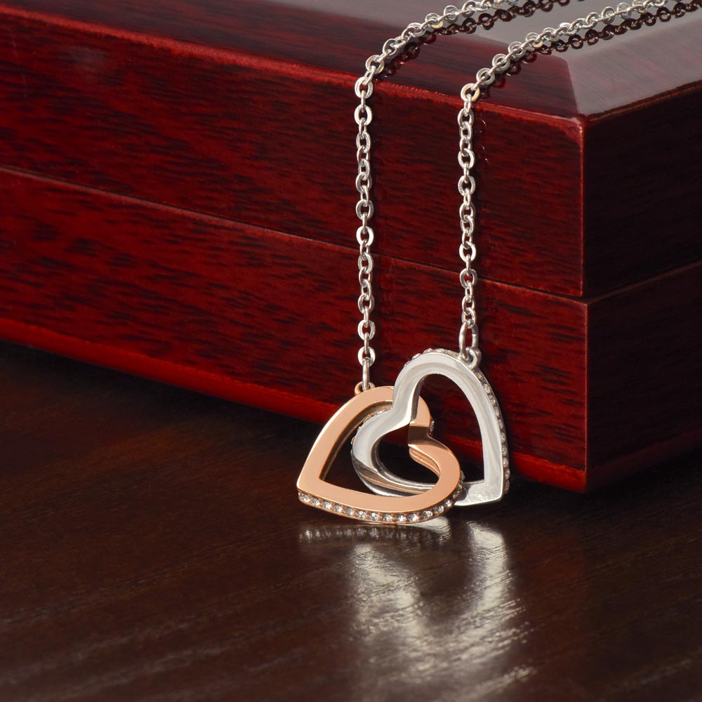 To My Military Wife Interlocking Hearts Necklace