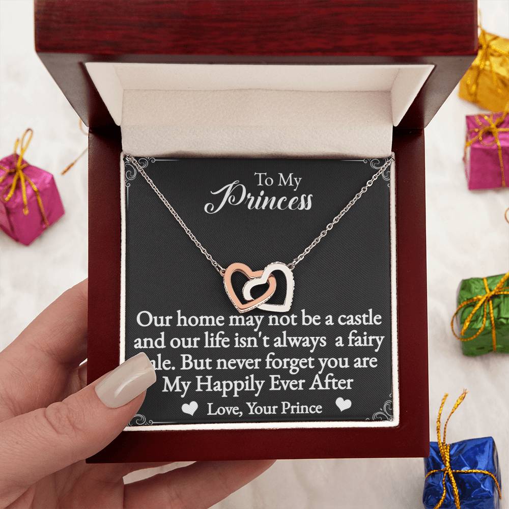 To My Princess Interlocking Hearts Necklace-You are my happily ever after.