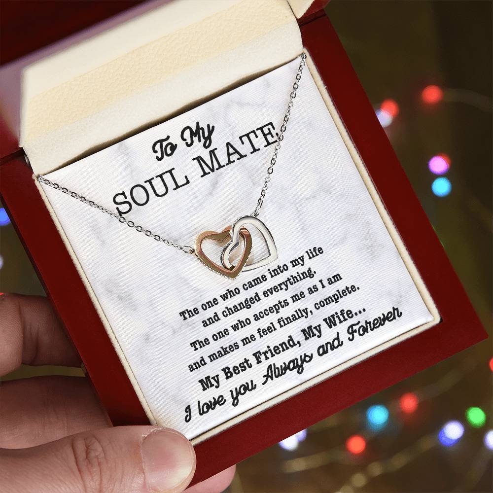 Interlocking hearts, soul mate necklace-twin flame love!