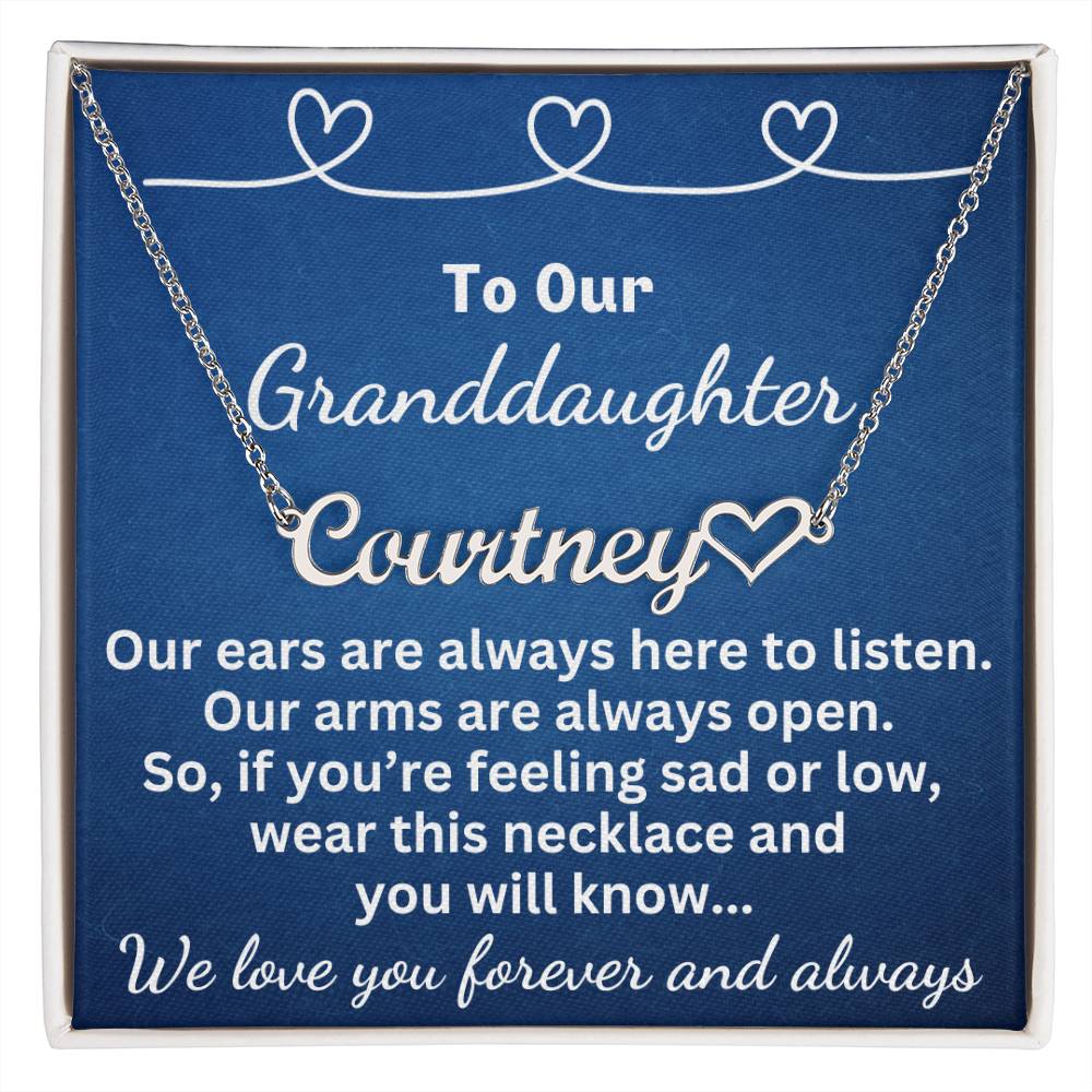 Name necklace with heart-for your beautiful granddaughter!