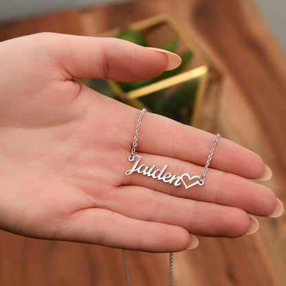 Name necklace with heart-for your beautiful granddaughter!