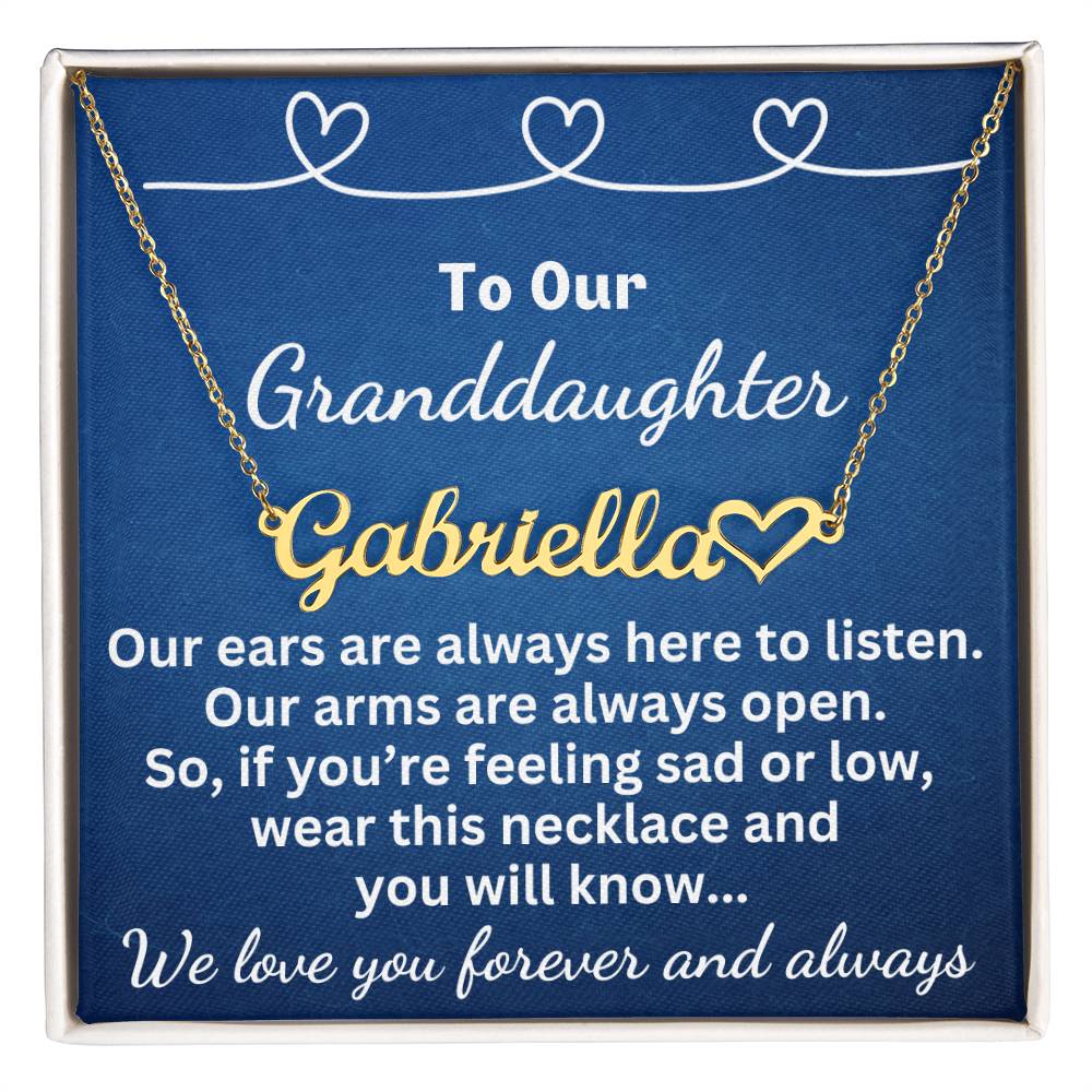 Name necklace with heart-for your beautiful granddaughter!