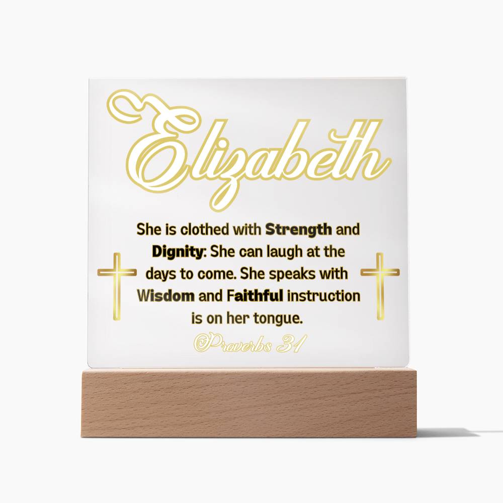 Personalized Proverbs 31 acrylic plaque - for the inspirational Christian woman