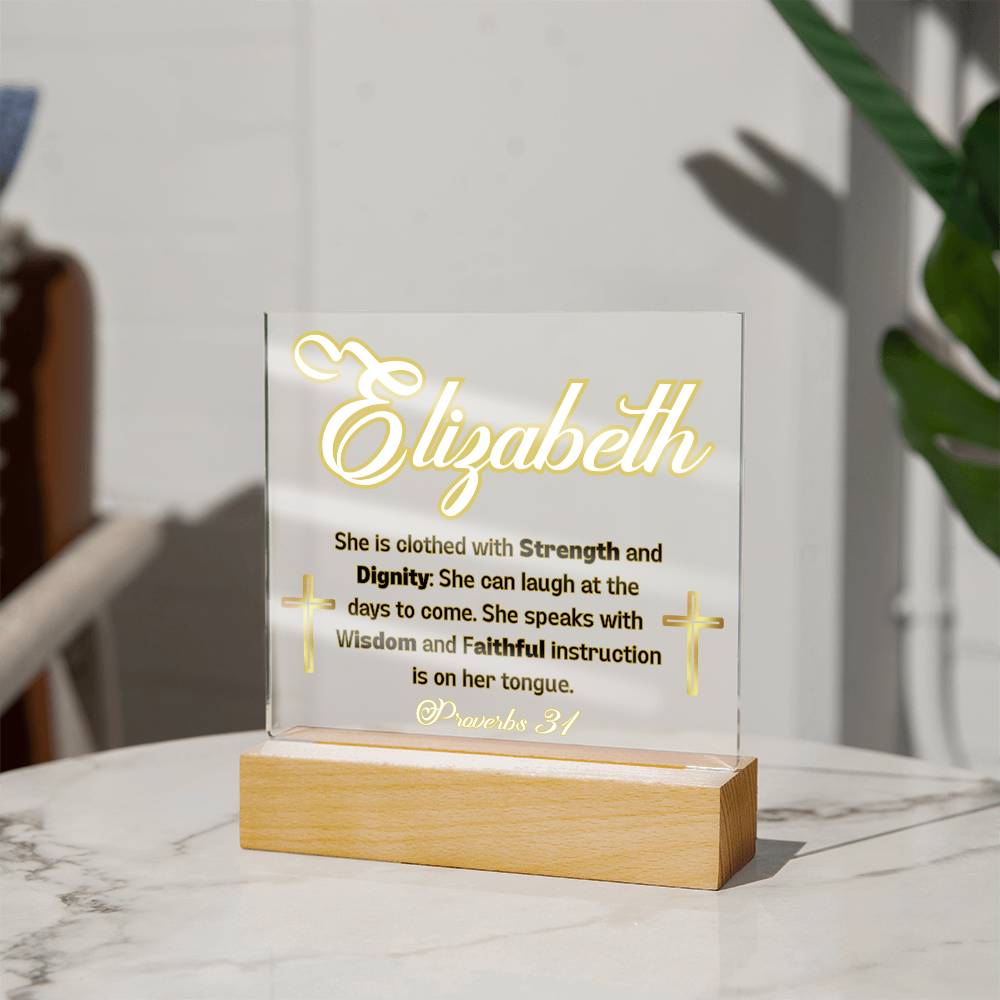 Personalized Proverbs 31 acrylic plaque - for the inspirational Christian woman