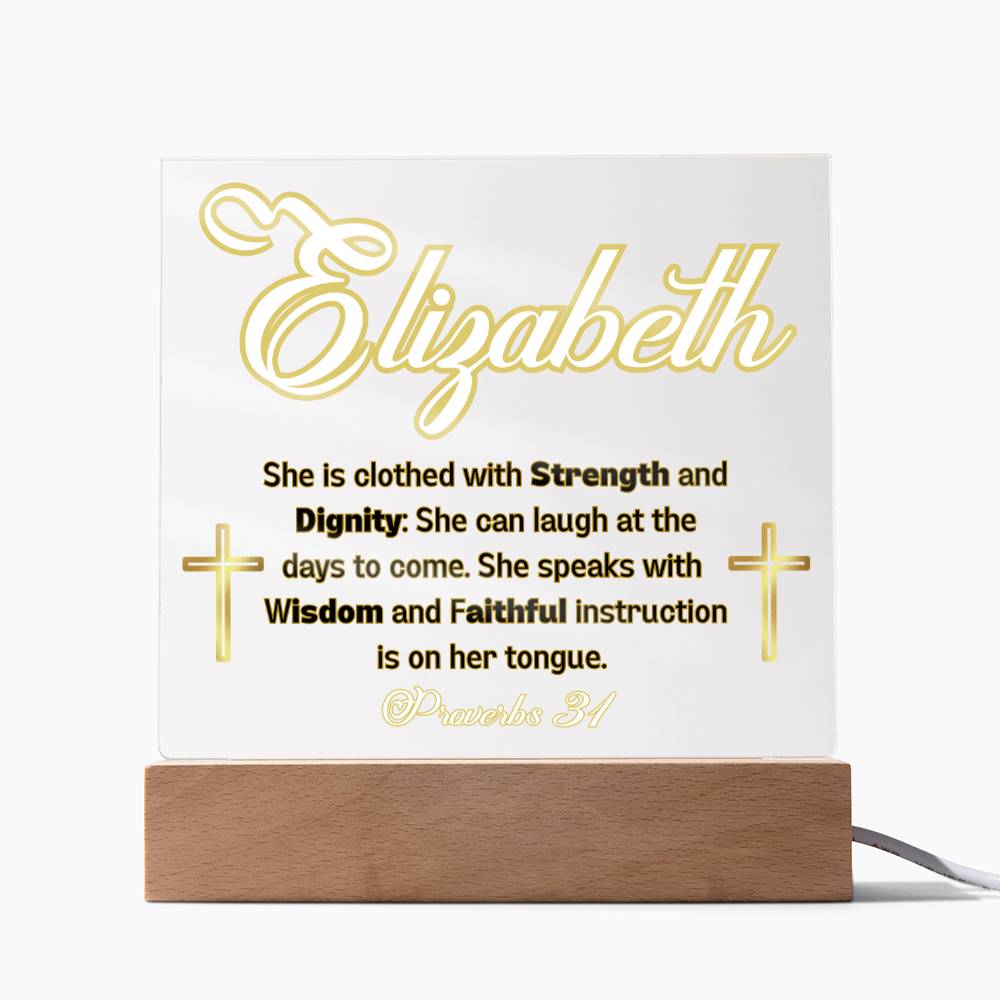 Personalized Proverbs 31 acrylic plaque - for the inspirational Christian woman