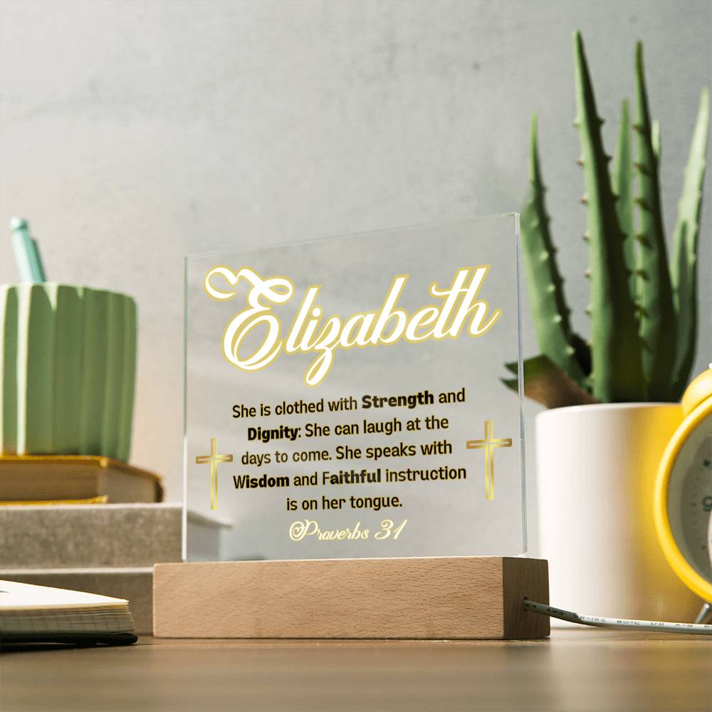 Personalized Proverbs 31 acrylic plaque - for the inspirational Christian woman