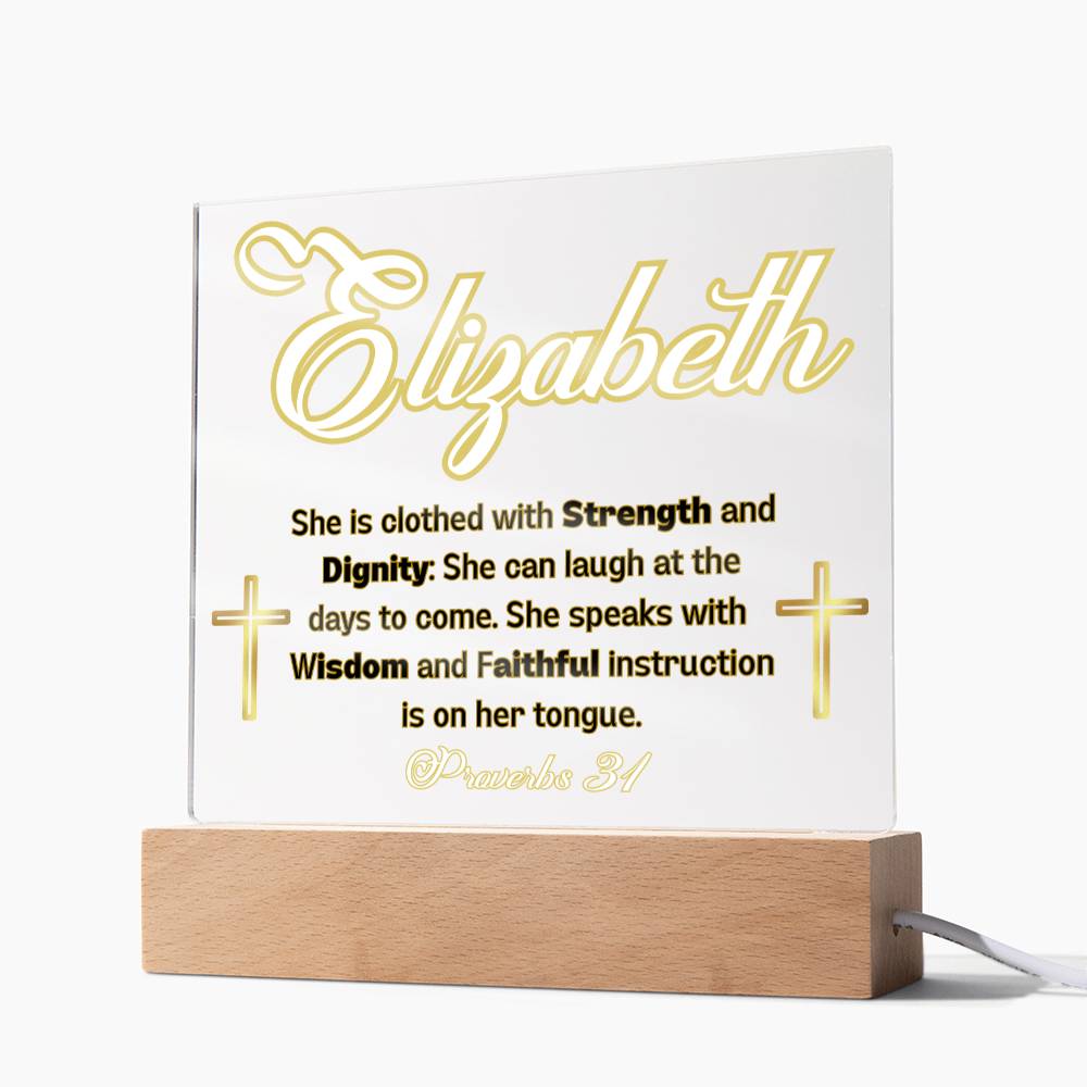 Personalized Proverbs 31 acrylic plaque - for the inspirational Christian woman