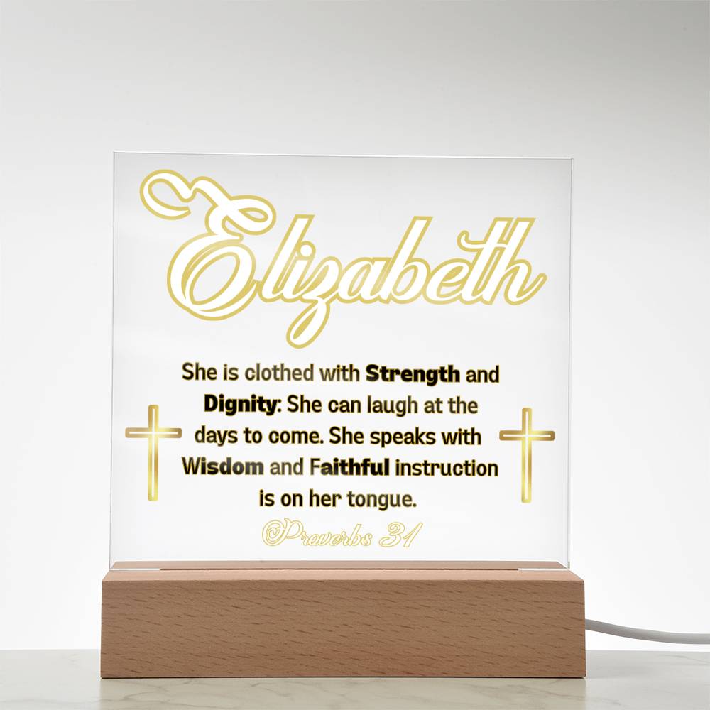 Personalized Proverbs 31 acrylic plaque - for the inspirational Christian woman