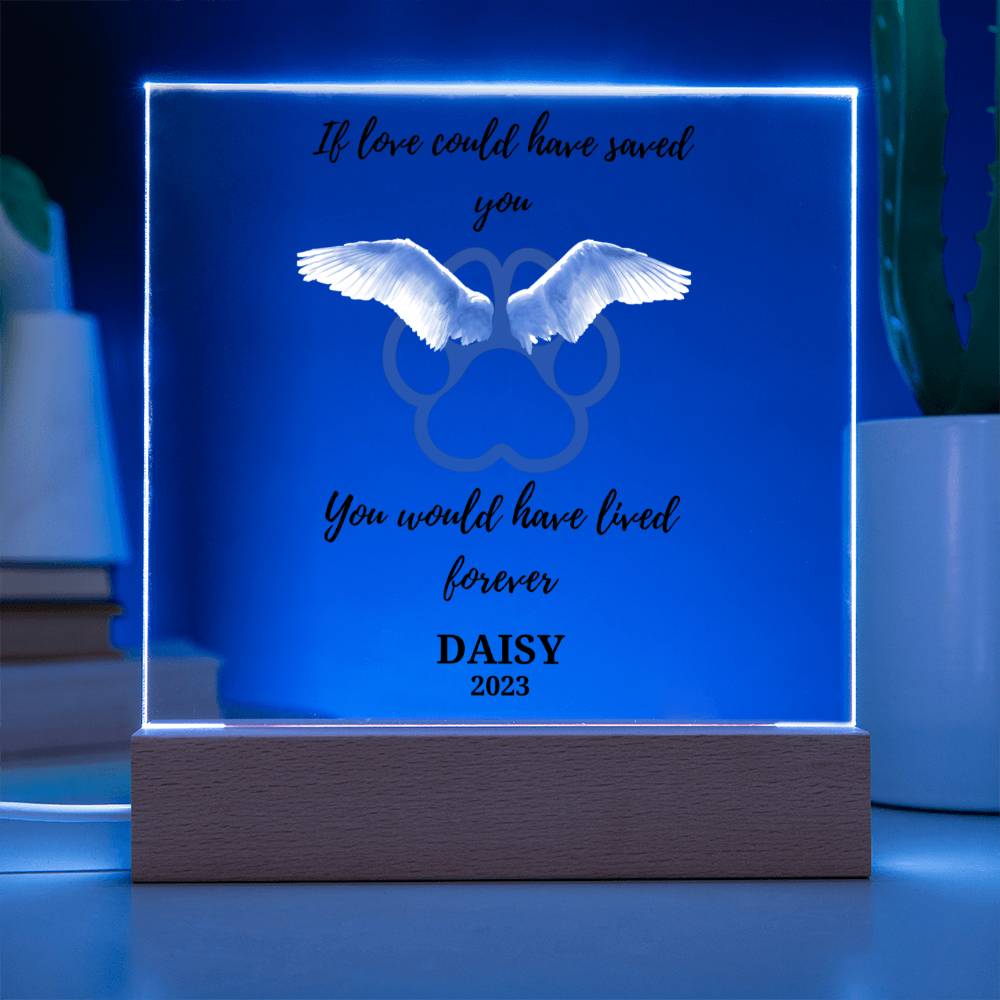 Pet Loss Memorial acrylic plaque-personalized with Pet Name and Year