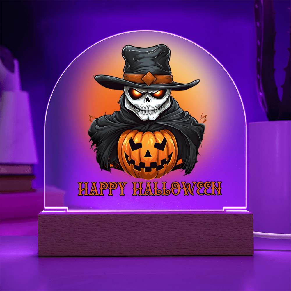 Happy Halloween Scary light up acrylic sign - amazing Halloween decor!