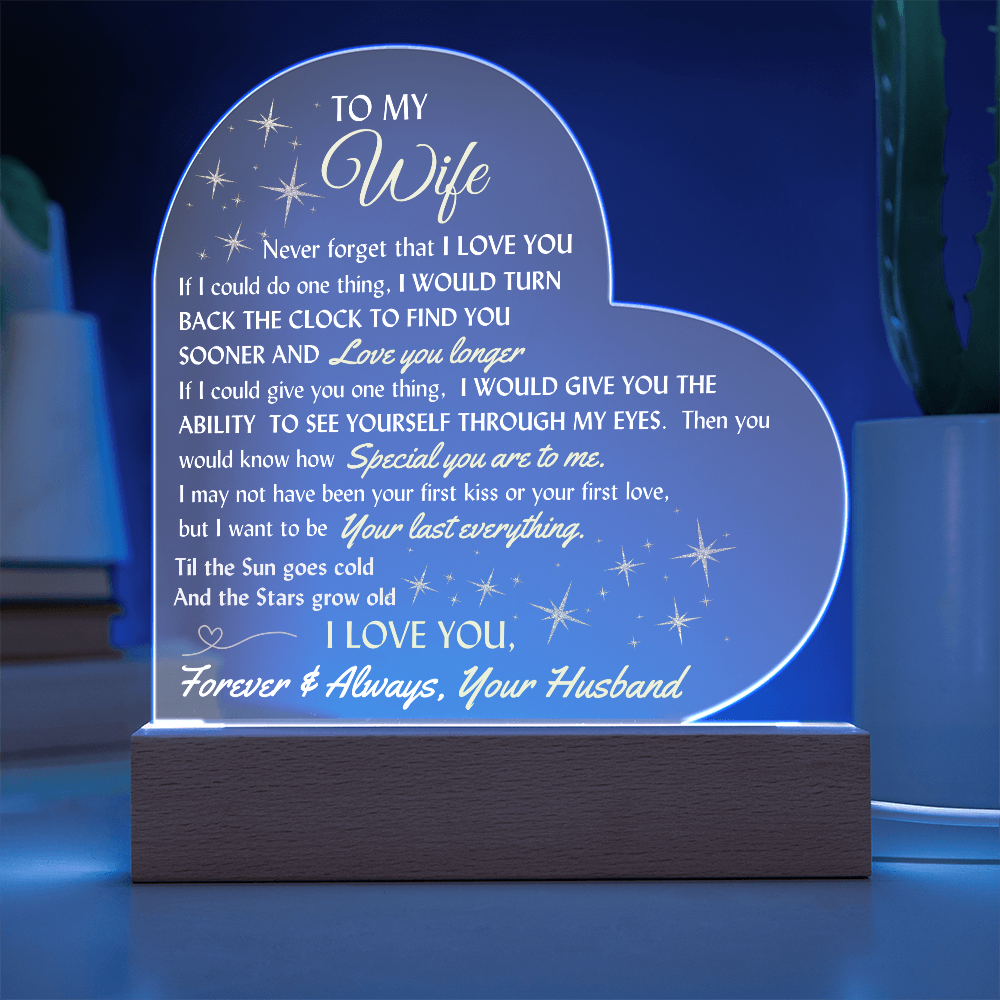 LED lighted Heart Sign and Everlasting Sweet Devotion Flower Bouquet for your Beautiful Wife.