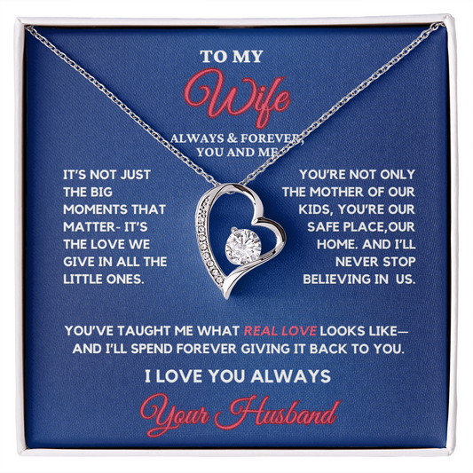 Forever Love Heart Necklace for Your Beautiful Wife-Celebrate her in all the little moments