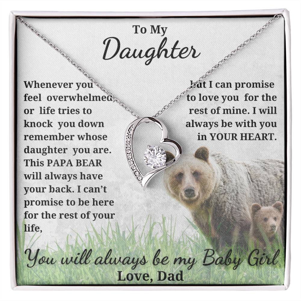 Forever Love Heart Necklace for your Daughter-she'll always be your Baby Girl