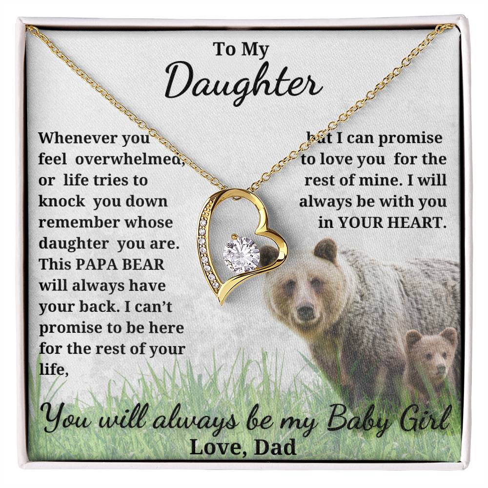 Forever Love Heart Necklace for your Daughter-she'll always be your Baby Girl