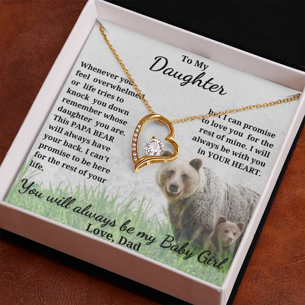 Forever Love Heart Necklace for your Daughter-she'll always be your Baby Girl