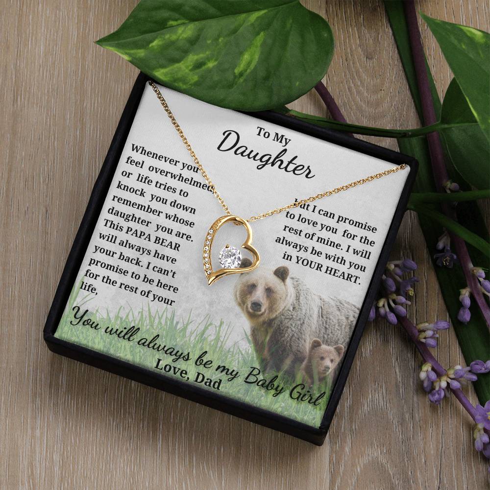 Forever Love Heart Necklace for your Daughter-she'll always be your Baby Girl