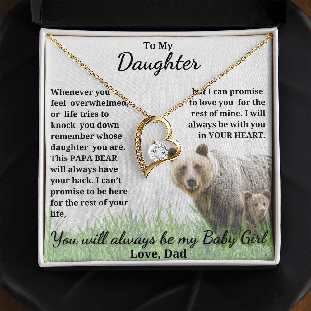 Forever Love Heart Necklace for your Daughter-she'll always be your Baby Girl