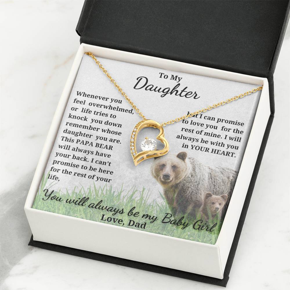 Forever Love Heart Necklace for your Daughter-she'll always be your Baby Girl