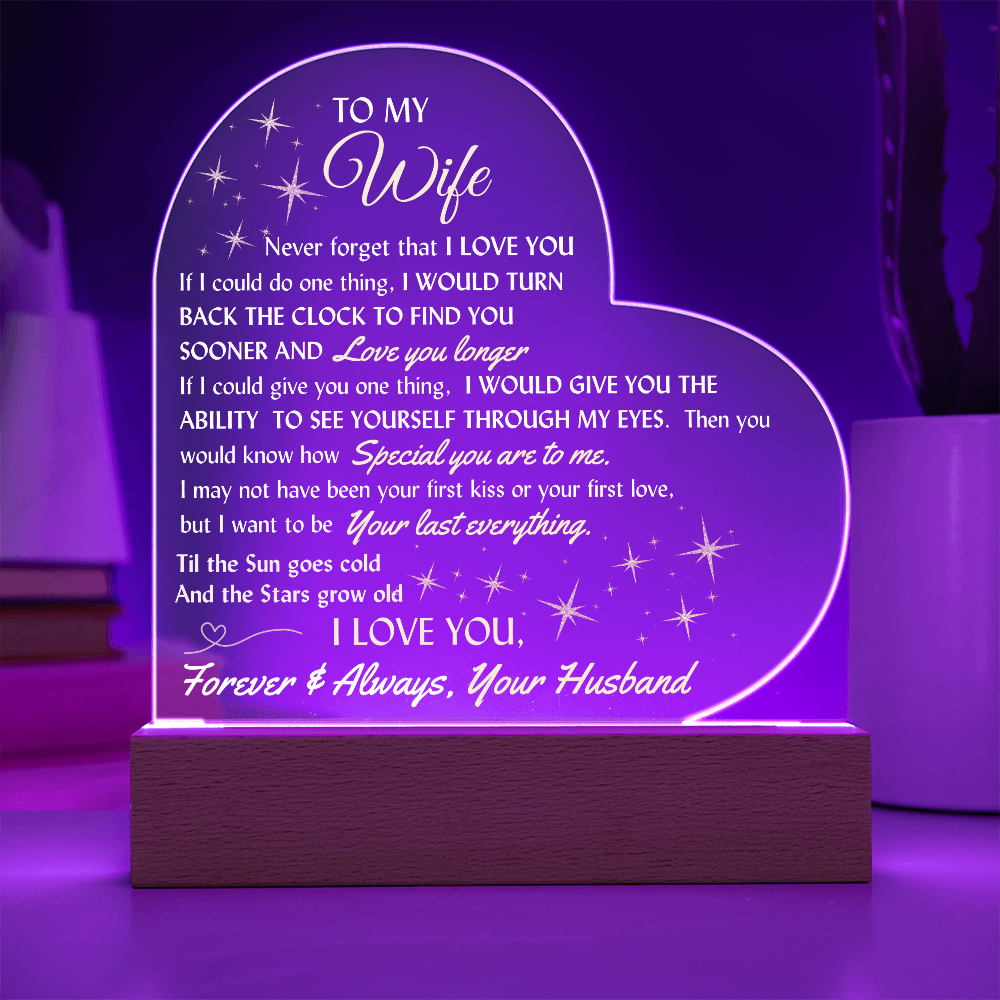 LED lighted Heart Sign and Everlasting Sweet Devotion Flower Bouquet for your Beautiful Wife.