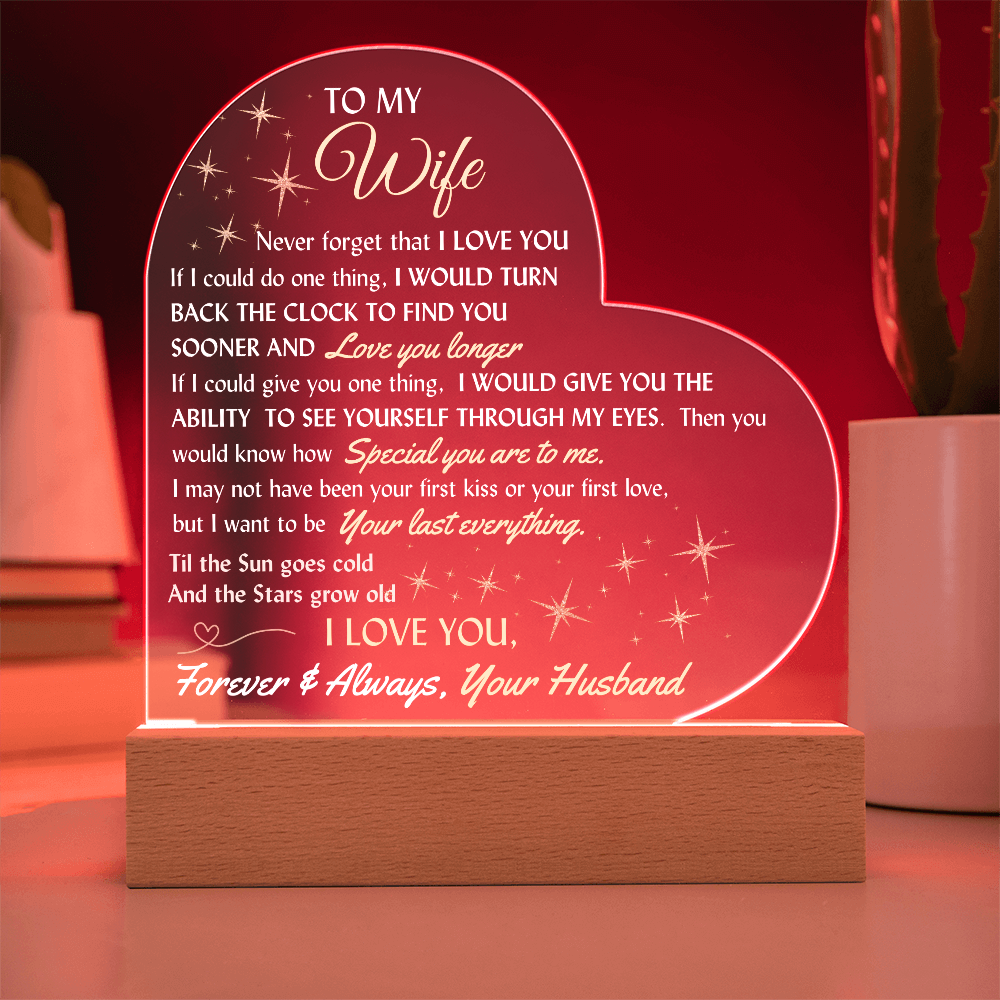 LED lighted Heart Sign and Everlasting Sweet Devotion Flower Bouquet for your Beautiful Wife.