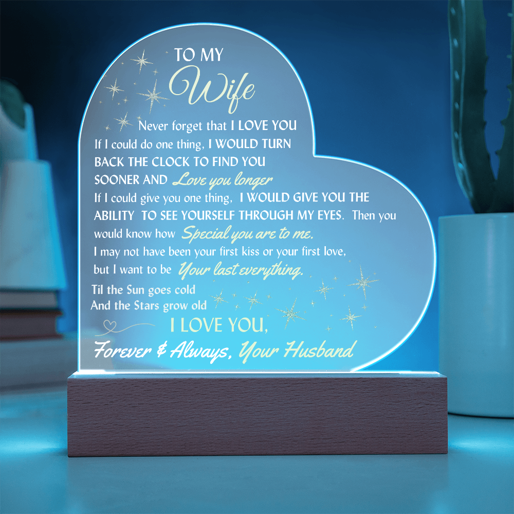 LED lighted Heart Sign and Everlasting Sweet Devotion Flower Bouquet for your Beautiful Wife.