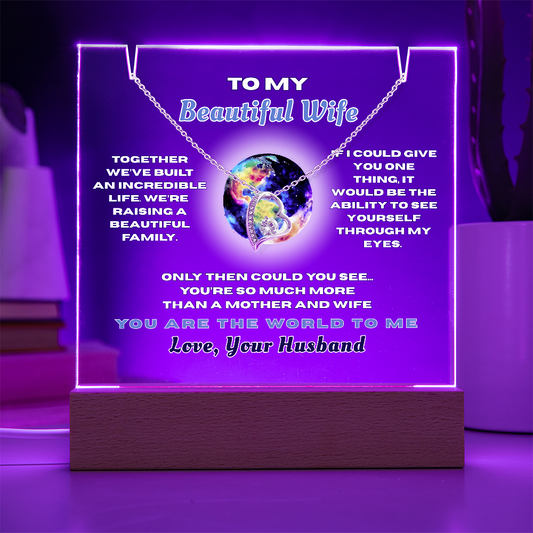 Forever Love Heart Necklace for your Beautiful Wife-She's the World to You