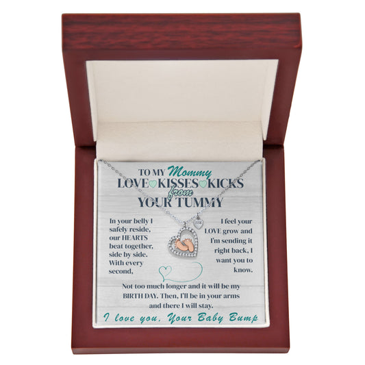 Baby Feet Heart Necklace from Your Tummy- Adorable necklace for the Mother-to-Be.