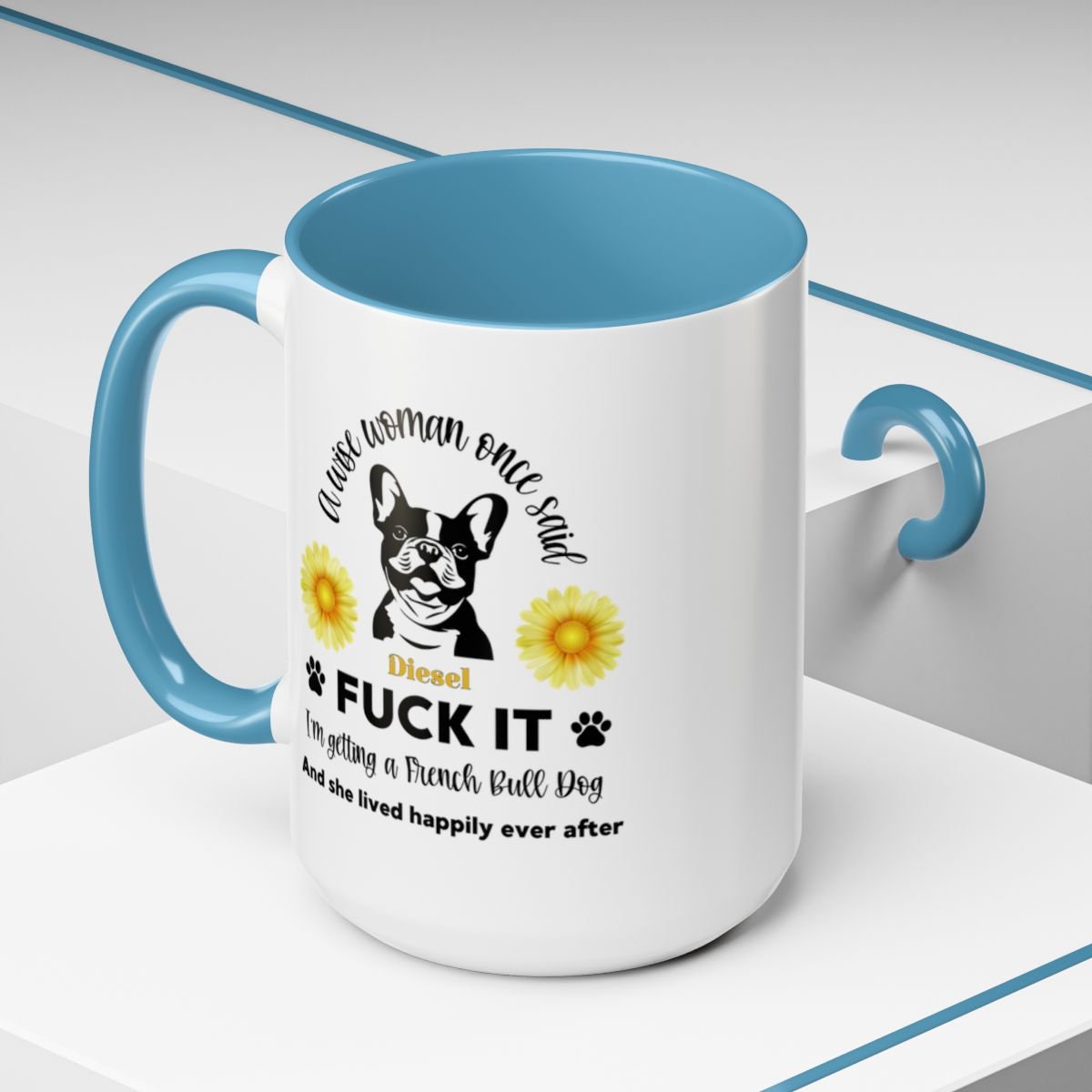Funny French Bulldog Coffee Mug, Frenchie Tea Cup, Dog Lover Gift, Colorful Ceramic Mug, Cute Puppy Gift