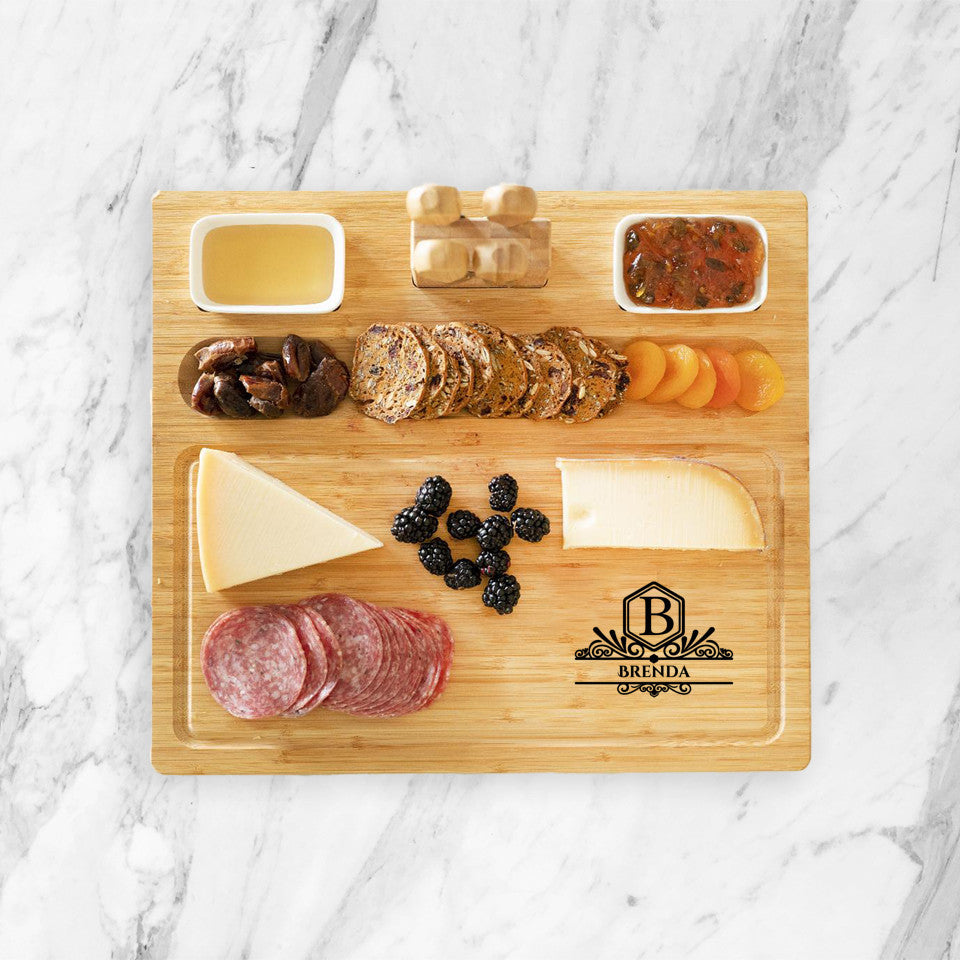 Monogrammed Bamboo Charcuterie Board