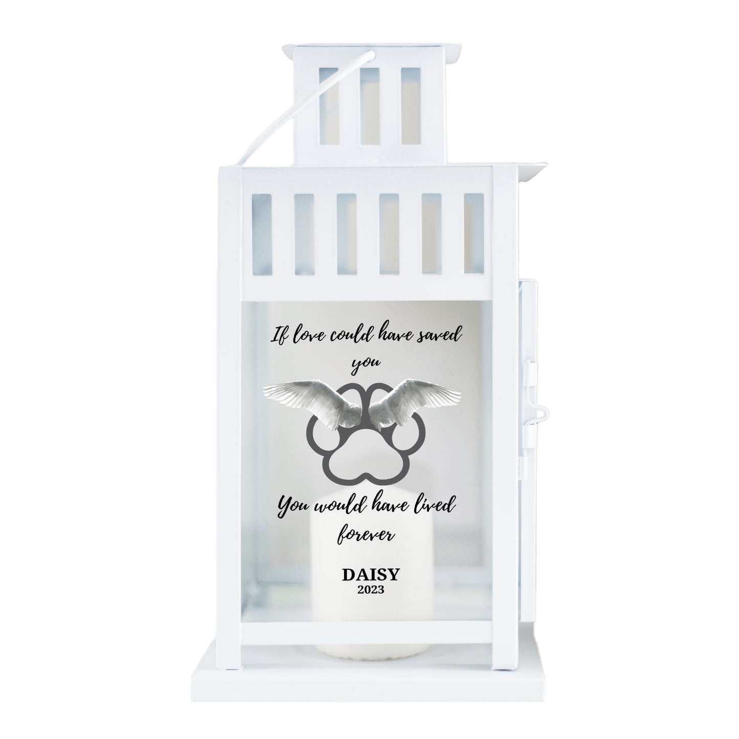 Personalized Pet Memorial Lantern-Rainbow bridge gift