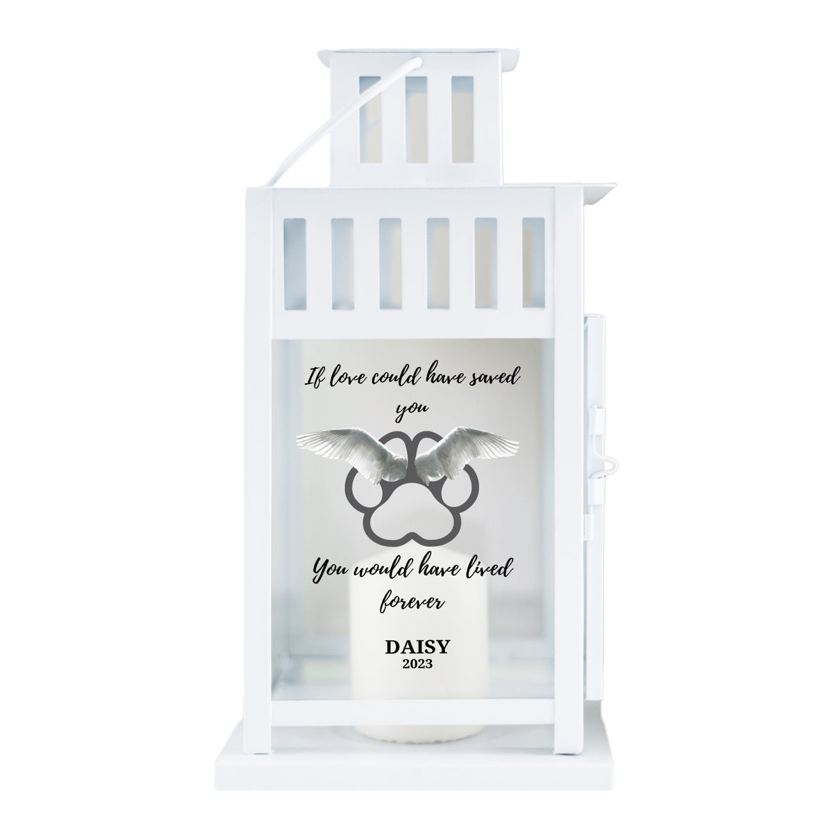 Personalized Pet Memorial Lantern-Rainbow bridge gift