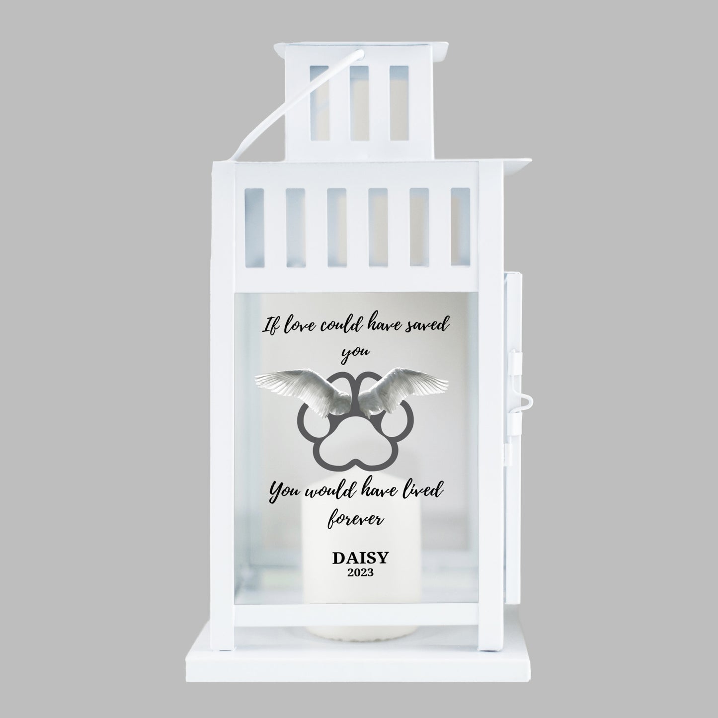 Personalized Pet Memorial Lantern-Rainbow bridge gift