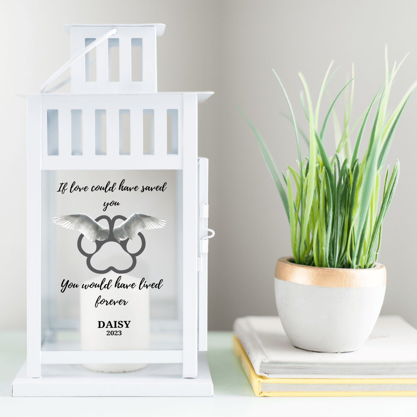 Personalized Pet Memorial Lantern-Rainbow bridge gift