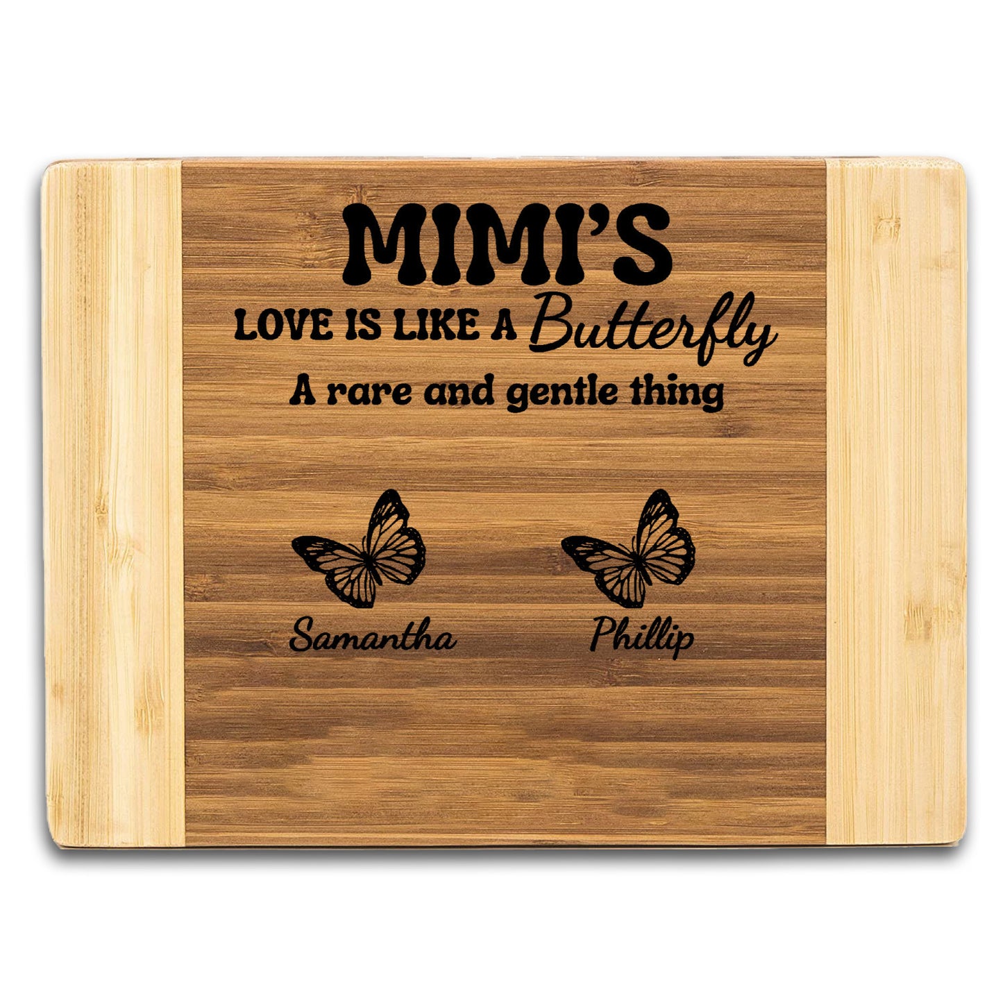 Grandma's love engraved bamboo cutting board-personalized with grandkids names!