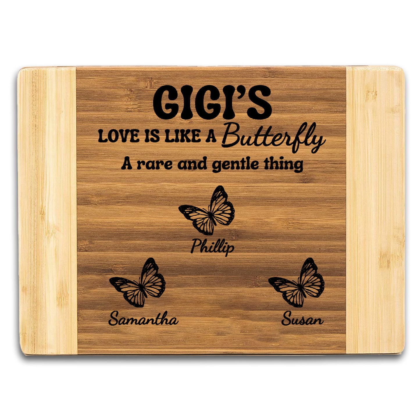 Grandma's love engraved bamboo cutting board-personalized with grandkids names!